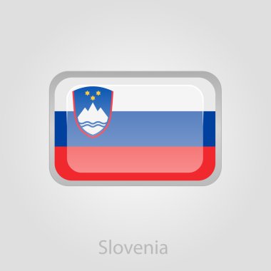 Slovence bayrak düğmesini, vektör çizim
