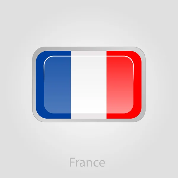 Кнопка флага Франции, векторная иллюстрация — стоковый вектор
