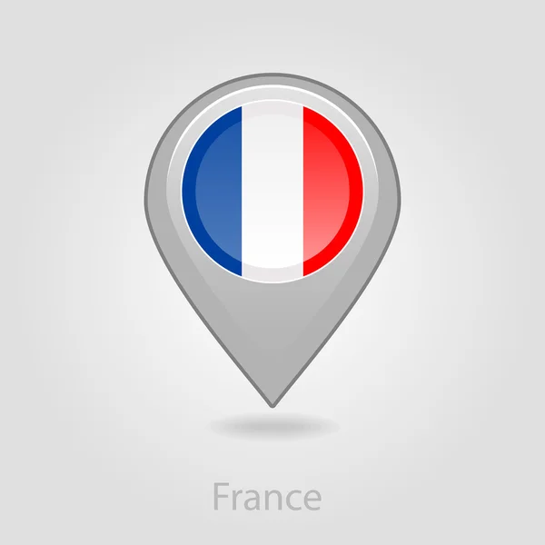 Francia bandera pin mapa icono, vector de ilustración — Vector de stock