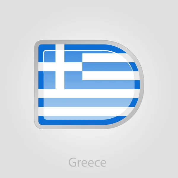Кнопка флага Греции, векторная иллюстрация — стоковый вектор