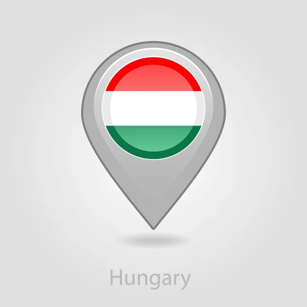 Pin de bandera de Hungría icono del mapa, vector de ilustración — Archivo Imágenes Vectoriales