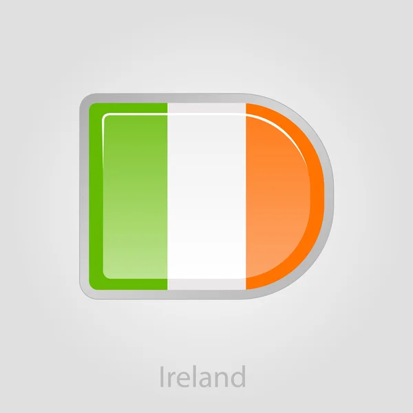 İrlanda bayrağı düğmesi, vektör çizim — Stok Vektör