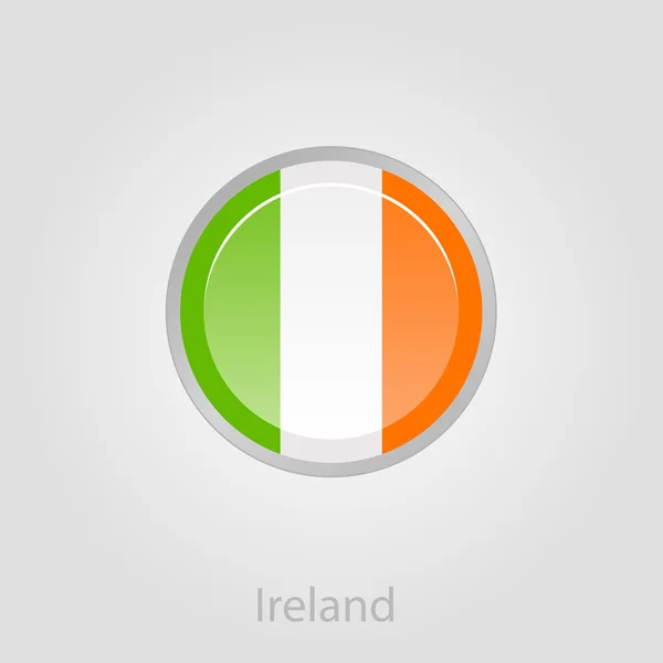 İrlanda bayrağı düğmesi, vektör çizim — Stok Vektör
