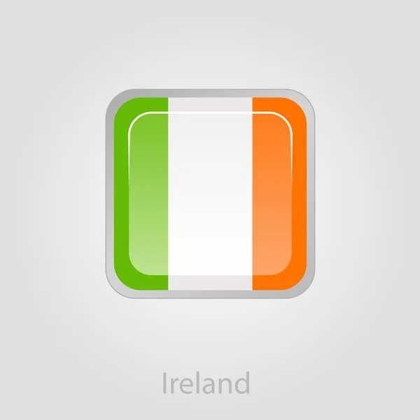 Ireland flag button, vector illustration — Stock Vector