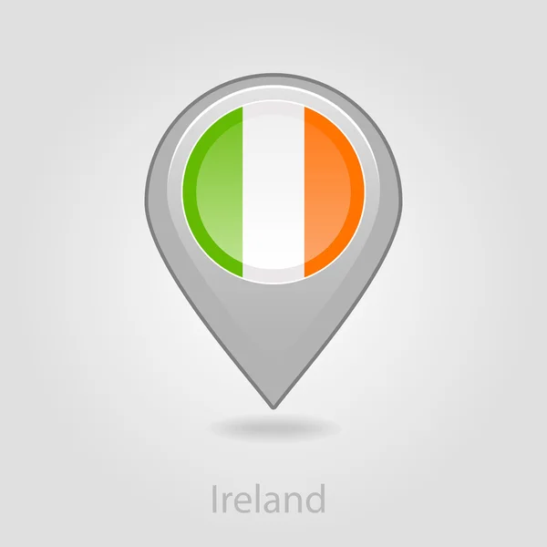 Irlands Flagge Pin-Map-Symbol, Vektorillustration — Stockvektor