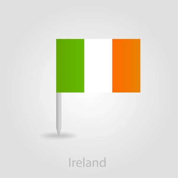 İrlanda bayrağı pin harita simgesi, vektör çizim — Stok Vektör