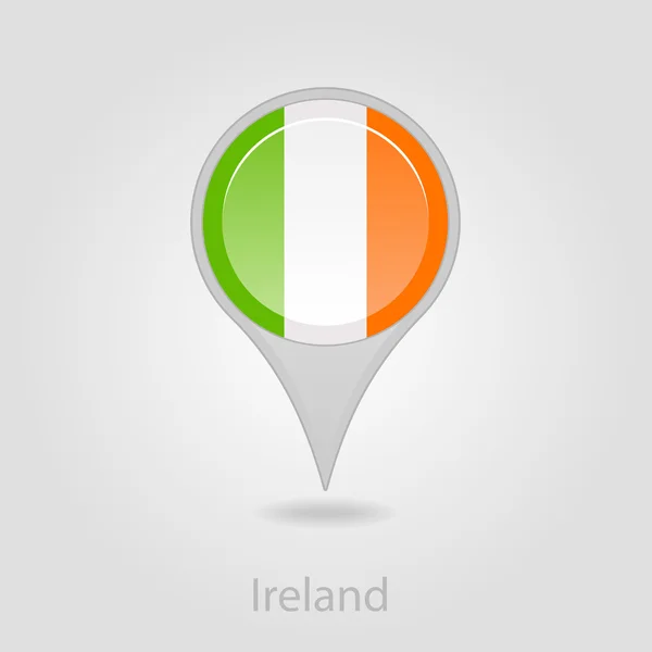 İrlanda bayrağı pin harita simgesi, vektör çizim — Stok Vektör