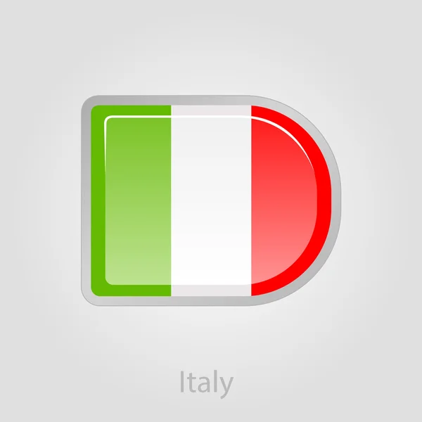 Italia botón de la bandera, vector de ilustración — Vector de stock