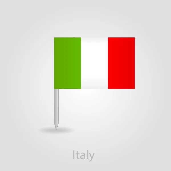 Italia bandiera pin mappa icona, illustrazione vettoriale — Vettoriale Stock
