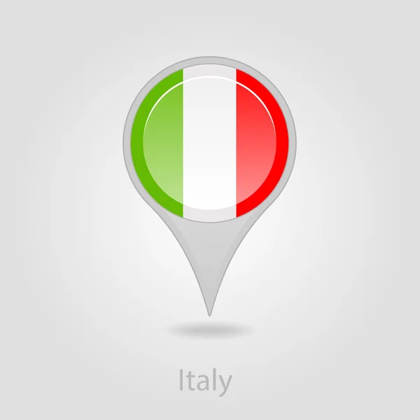 Italia bandiera pin mappa icona, illustrazione vettoriale — Vettoriale Stock