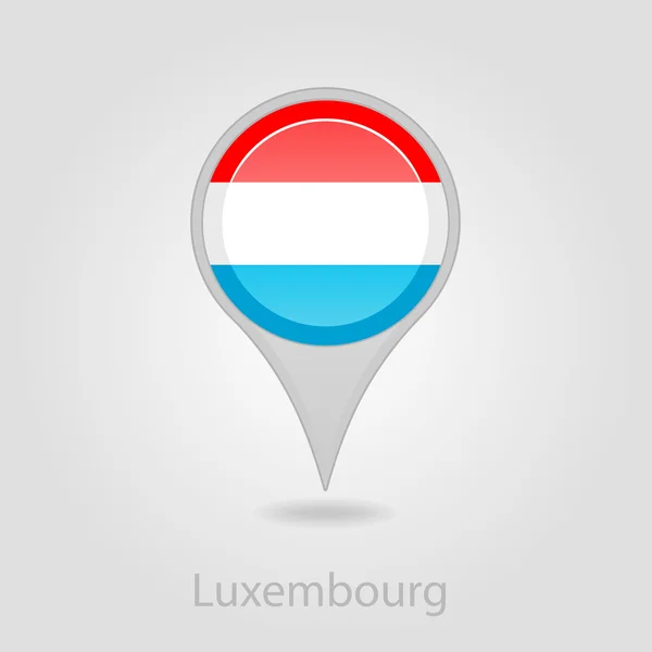 Luxemburgs flagga pin Kartikon, vektor illustration — Stock vektor