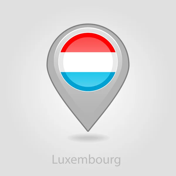 Ícone de mapa de pino de bandeira do Luxemburgo, ilustração vetorial — Vetor de Stock