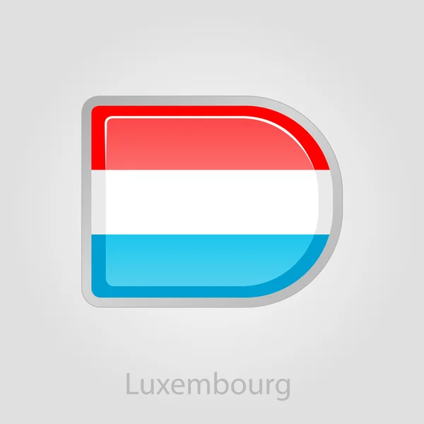 Luxemburgo botón de la bandera, vector de ilustración — Archivo Imágenes Vectoriales