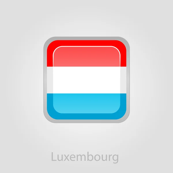 Botão de bandeira do Luxemburgo, ilustração vetorial — Vetor de Stock