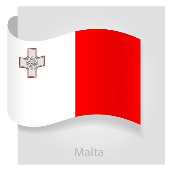 Malta bandiera, illustrazione vettoriale — Vettoriale Stock