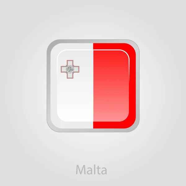 Pulsante bandiera Malta, illustrazione vettoriale — Vettoriale Stock