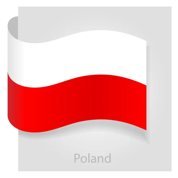 Drapeau Pologne, illustration vectorielle — Image vectorielle