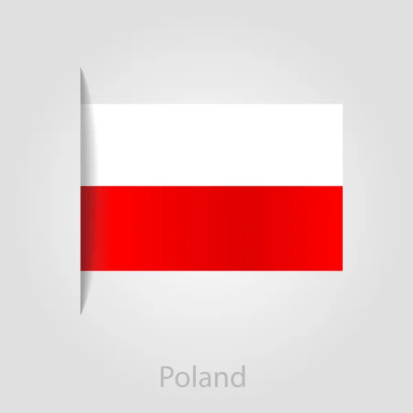 Polen vlag, vector illustratie — Stockvector