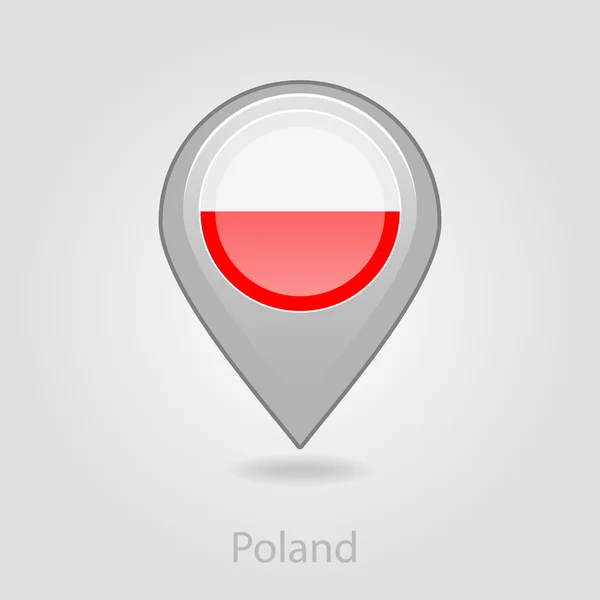 Poland flag pin map icon, vector illustration — Stock Vector