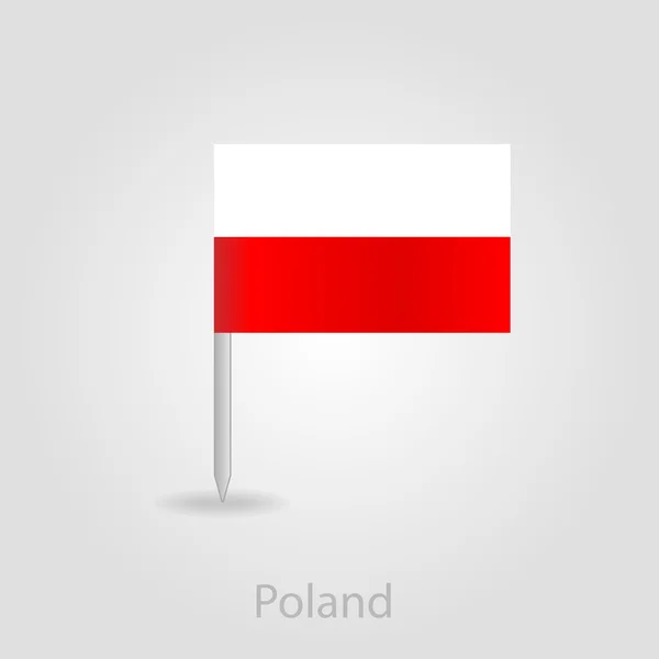 ポーランド フラグ ピン地図アイコン、ベクトル イラスト — ストックベクタ