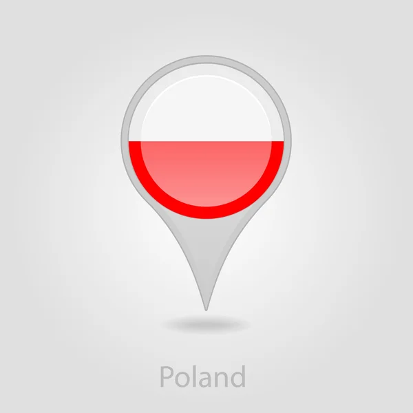 Poland flag pin map icon, vector illustration — Stock Vector