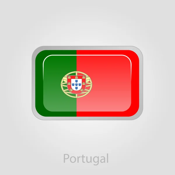 Botón bandera de Portugal, ilustración vectorial — Vector de stock