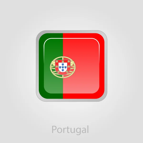 Botón bandera de Portugal, ilustración vectorial — Vector de stock
