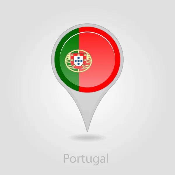 Portugal bandera pin mapa icono, vector de ilustración — Vector de stock