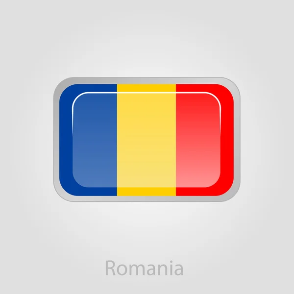 Romanian lippu painike, vektori kuva — vektorikuva