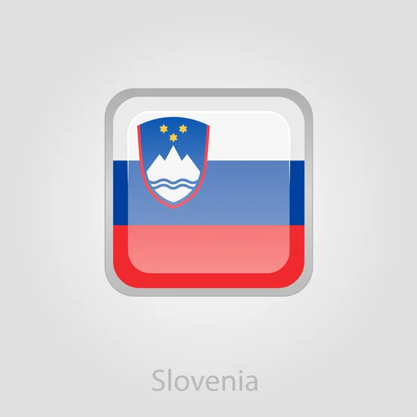 Botão bandeira eslovena, ilustração vetorial — Vetor de Stock