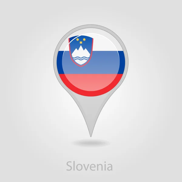 Bandera eslovena pin mapa icono, vector de ilustración — Archivo Imágenes Vectoriales