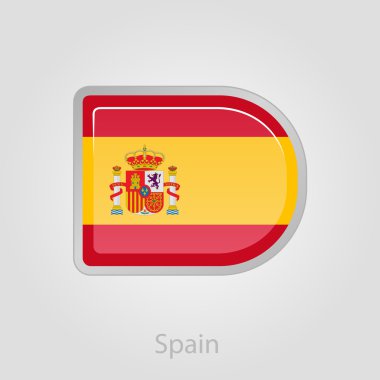 İspanyol bayrağı düğmesi, vektör çizim