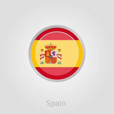İspanyol bayrağı düğmesi, vektör çizim