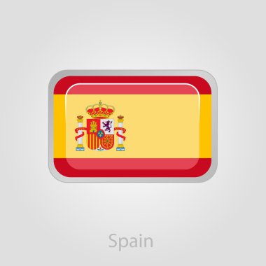 İspanyol bayrağı düğmesi, vektör çizim