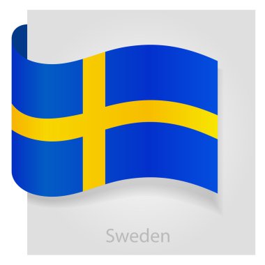 İsveç bayrağı, vektör illüstrasyonu