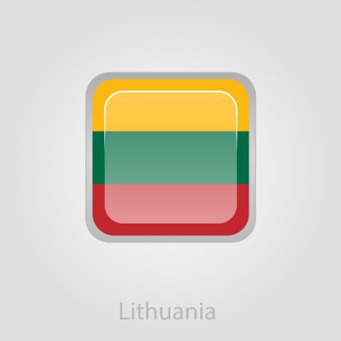 Litvanya bayrak düğmesini, vektör çizim