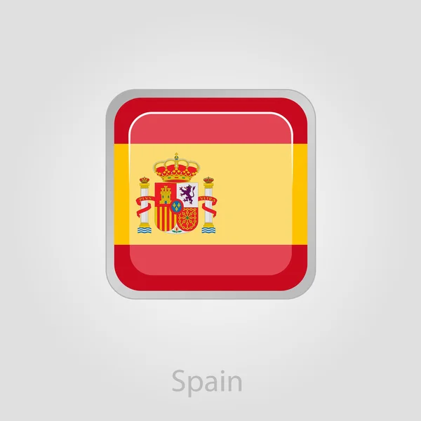 Spanish flag button, vector illustration — Stock Vector