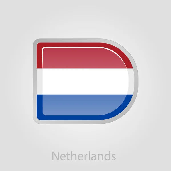 Netherlands flag button, vector illustration — Stock Vector