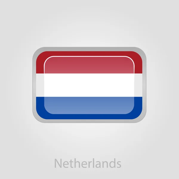 Hollanda bayrağı düğmesi, vektör çizim — Stok Vektör