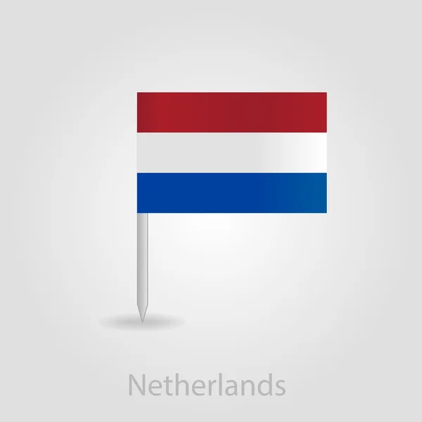 Hollanda bayrağı pin harita simgesi, vektör çizim — Stok Vektör