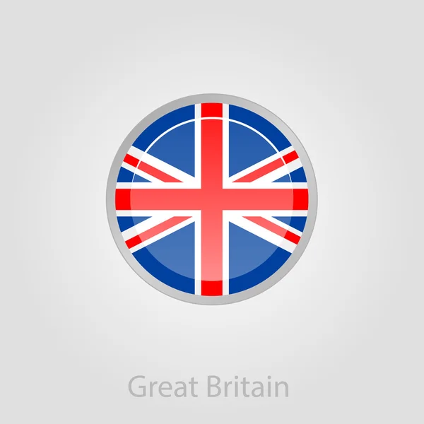 Pulsante bandiera Regno Unito, illustrazione vettoriale — Vettoriale Stock