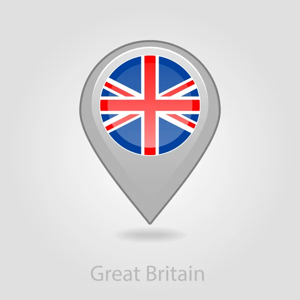 Regno Unito bandiera pin mappa icona — Vettoriale Stock