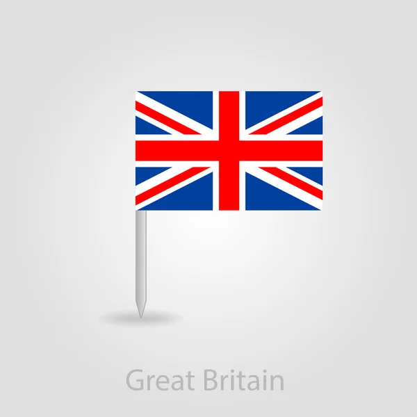 영국 국기 핀 지도 아이콘 — 스톡 벡터