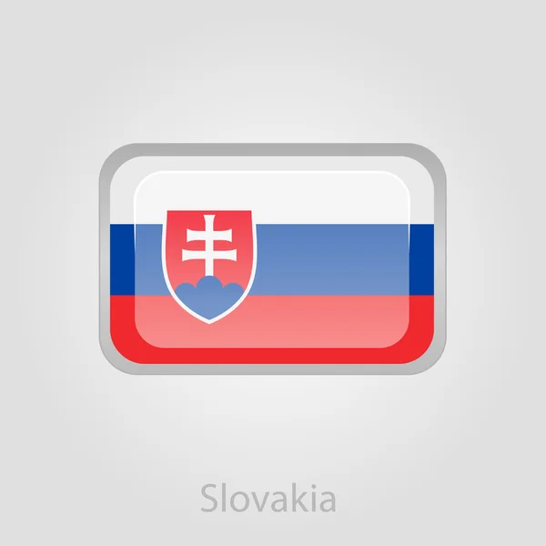 スロバキア国旗ボタン、ベクトル イラスト — ストックベクタ