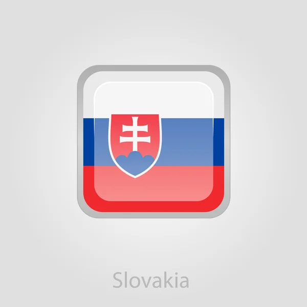 スロバキア国旗ボタン、ベクトル イラスト — ストックベクタ