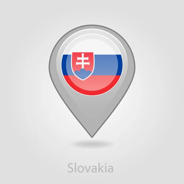 Slovakia flag pin map icon, vector illustration — Stock Vector