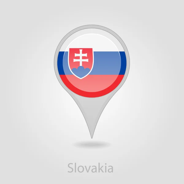 スロバキア旗ピン地図アイコン、ベクトル イラスト — ストックベクタ