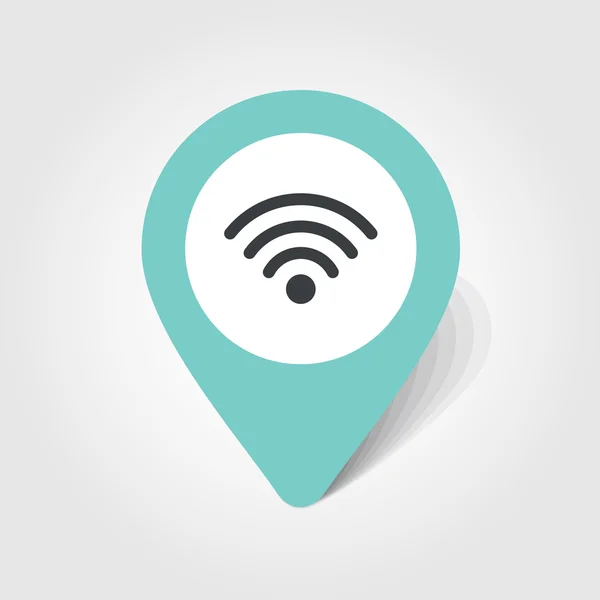 Wi-Fi mapa pin icono — Vector de stock