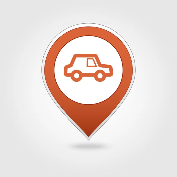 Mapa del coche pin icono — Vector de stock