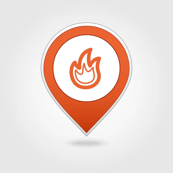 Fire map pin icon — Stock Vector